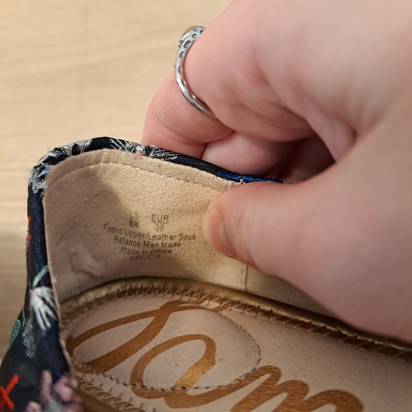 Sam Edelman Navy Multicolor Floral Bow Detail Cute Twee Felicia Flats Size 6M - Picture 5 of 7